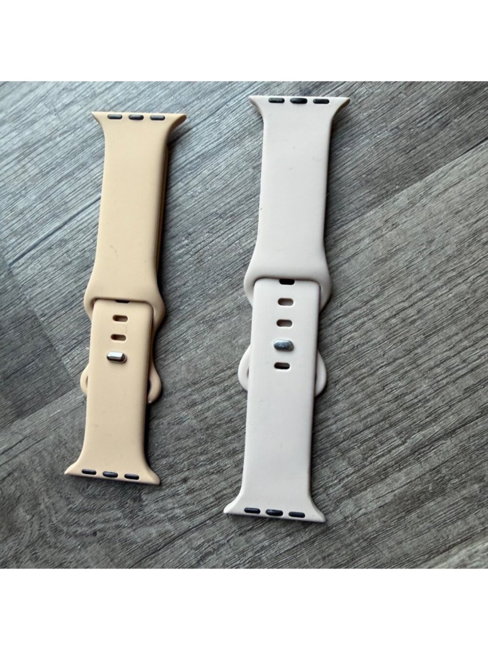 Apple Watch Compatible Silicone Bands Set 38mm 40mm 41mm‎ Beige Cream 2pk